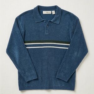 Pendleton Teal Blue Knit Polo Sweater